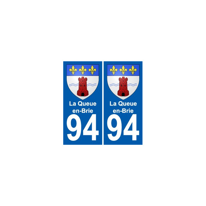 94 La Queue-en-Brie wappen aufkleber sticker plakette ez stadt