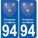 94 Ormesson-sur-Marne stemma adesivo adesivo targa di immatricolazione città