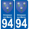 94 Ormesson-sur-Marne stemma adesivo adesivo targa di immatricolazione città