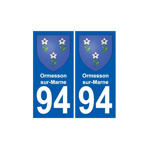 94 Ormesson-sur-Marne stemma adesivo adesivo targa di immatricolazione città
