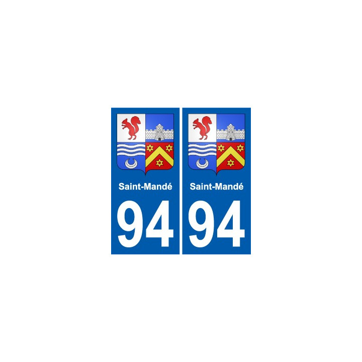 94 Saint-Mandé coat of arms sticker sticker plaque immatriculation city