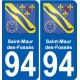 94 st-maur-des-fosses blason autocollant sticker plaque immatriculation ville