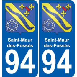 94 st-maur-des-fosses coat of arms sticker sticker plaque immatriculation city
