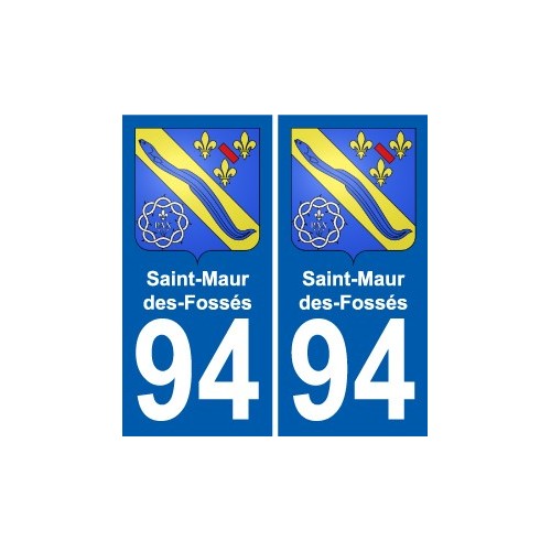 94 st-maur-des-fosses coat of arms sticker sticker plaque immatriculation city
