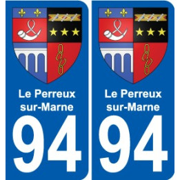 94 LePerreux surMarne escudo de armas de la etiqueta engomada de la etiqueta engomada de la placa de matriculación de la ciudad