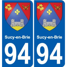 94 Sucy-en-Brie escudo de armas de la etiqueta engomada de la etiqueta engomada de la placa de matriculación de la ciudad
