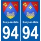 94 Sucy-en-Brie blason autocollant sticker plaque immatriculation ville