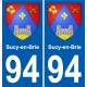 94 Sucy-en-Brie wappen aufkleber sticker plakette ez stadt