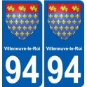94 Villeneuve-le-Roi escudo de armas de la etiqueta engomada de la etiqueta engomada de la placa de matriculación de la ciudad