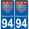 94 Villeneuve-le-Roi stemma adesivo adesivo targa di immatricolazione città