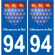 94 Villeneuve-le-Roi wappen aufkleber sticker plakette ez stadt