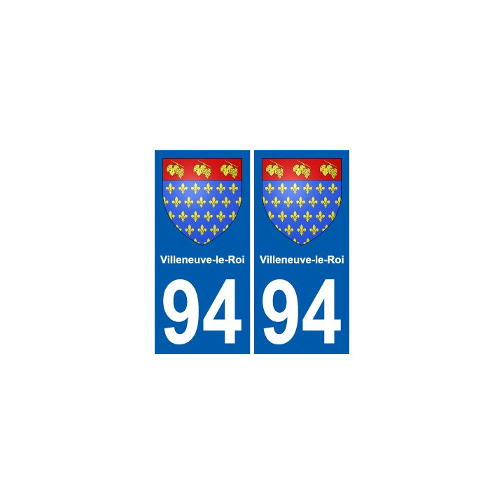94 Villeneuve-le-Roi blason autocollant sticker plaque immatriculation ville