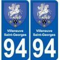 94 Villeneuve Georges blason autocollant sticker plaque immatriculation ville