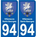 94 Villeneuve-Georges escudo de armas de la etiqueta engomada de la etiqueta engomada de la placa de matriculación de la ciudad