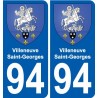 94 Villeneuve-Georges coat of arms sticker sticker plaque immatriculation city
