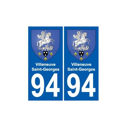 94 Villeneuve Georges blason autocollant sticker plaque immatriculation ville