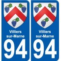 94 Villiers-sur-Marne stemma adesivo adesivo targa di immatricolazione città