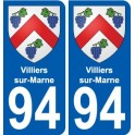94 Villiers-sur-Marne wappen aufkleber sticker plakette ez stadt