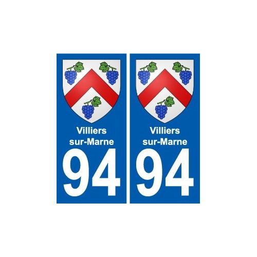 94 Villiers-sur-Marne blason autocollant sticker plaque immatriculation ville