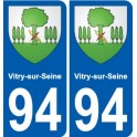 94 Vitry-sur-Seine blason autocollant sticker plaque immatriculation ville