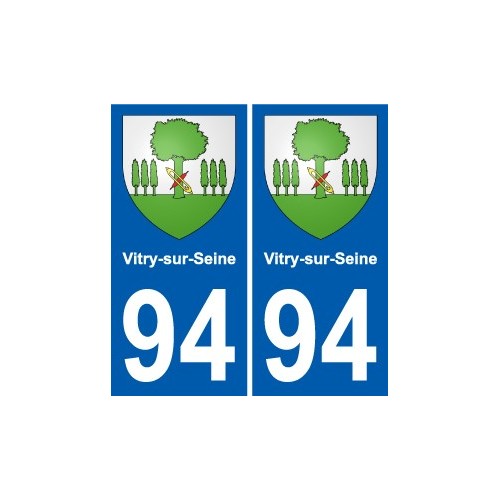 94 Vitry-sur-Seine blason autocollant sticker plaque immatriculation ville