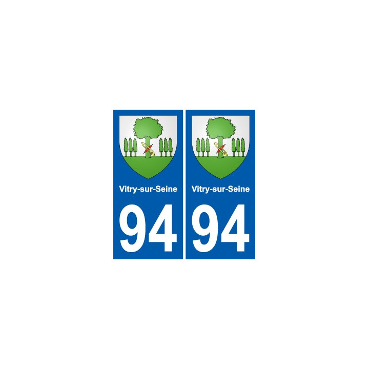 94 Vitry-sur-Seine blason autocollant sticker plaque immatriculation ville