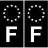 F Europe black sticker plate
