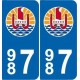 987 polynesie française blason sans texte autocollant plaque auto sticker