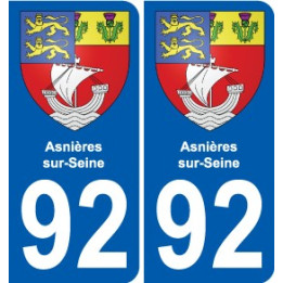 92 Asnières-sur-Seine wappen aufkleber typenschild aufkleber stadt