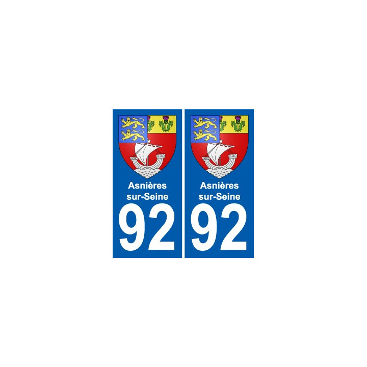 92 Asnières-sur-Seine blason autocollant plaque stickers ville