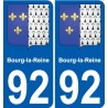 92 Bourg-la-Reine stemma adesivo piastra adesivi città