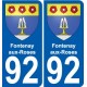 92 Fontenay-aux-Roses blason autocollant plaque stickers ville