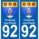 92 Fontenay-aux-Roses wappen aufkleber typenschild aufkleber stadt