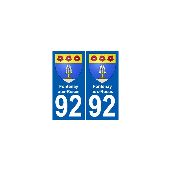 92 Fontenay-aux-Roses escudo de armas de la etiqueta engomada de la placa de pegatinas de la ciudad