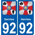 92 Garches blason autocollant plaque stickers ville