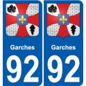 92 Garches coat of arms sticker plate stickers city