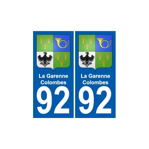 92 La Garenne-Colombes blason autocollant plaque stickers ville