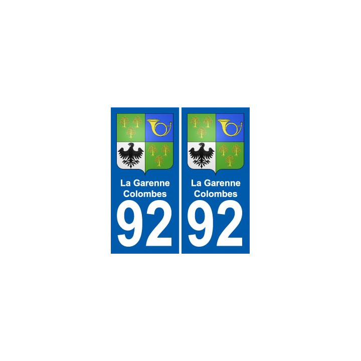 92 La Garenne-Colombes blason autocollant plaque stickers ville