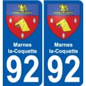 92 Marnes-la-Coquette blason autocollant plaque stickers ville