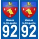 92 Marnes-la-Coquette blason autocollant plaque stickers ville