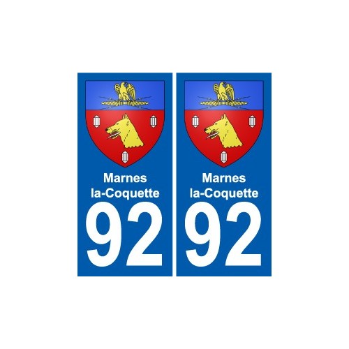 92 Marnes-la-Coquette blason autocollant plaque stickers ville