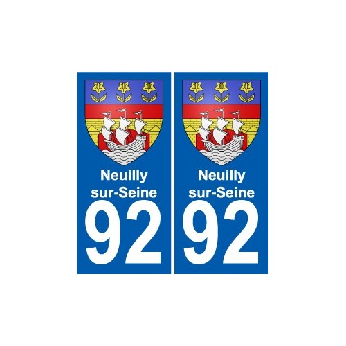 92 Neuilly-sur-Seine blason autocollant plaque stickers ville