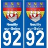 92 Neuilly-sur-Seine wappen aufkleber typenschild aufkleber stadt