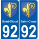 92 Saint-Cloud coat of arms sticker plate stickers city