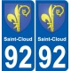 92 Saint-Cloud wappen aufkleber typenschild aufkleber stadt