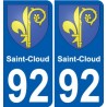 92 Saint-Cloud stemma adesivo piastra adesivi città