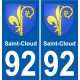 92 Saint-Cloud blason autocollant plaque stickers ville