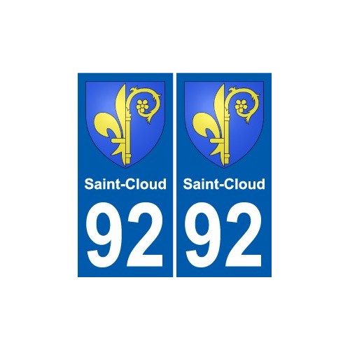 92 Saint-Cloud blason autocollant plaque stickers ville