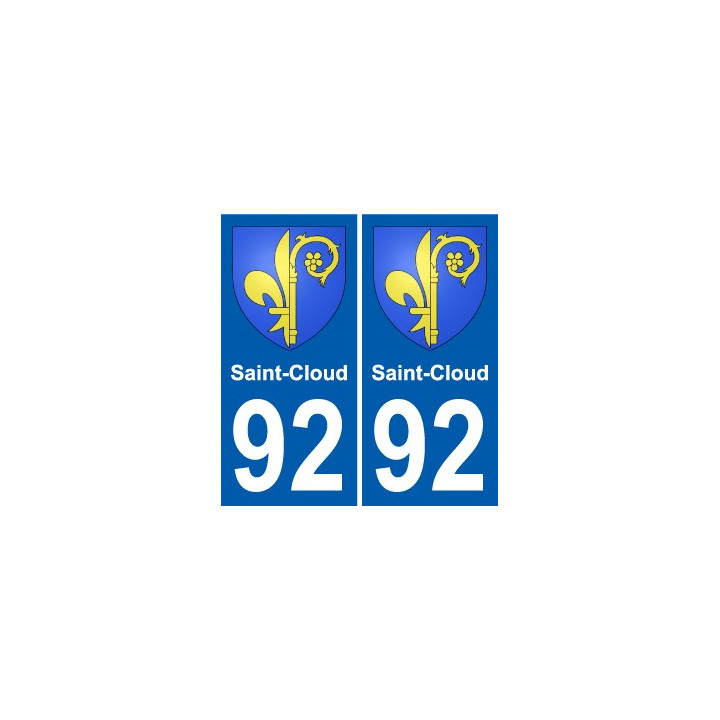 92 Saint-Cloud escudo de armas de la etiqueta engomada de la placa de pegatinas de la ciudad