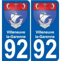 92 Villeneuve-la-Garenne blason autocollant plaque stickers ville